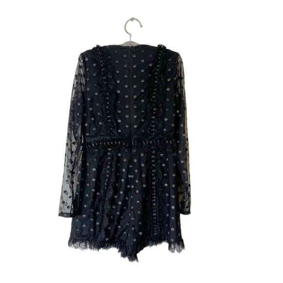 Alexis Samira polka dot ruffle romper black sz L - Picture 8 of 8